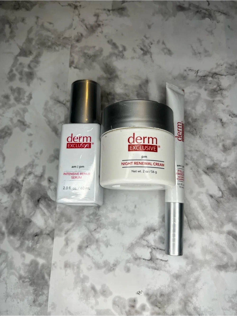 Derm Exclusive Bundle Intensive Repair serum & discontinued rare wrinkle filler